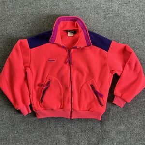 Vintage Columbia Jacket Womens XL Full Zip Fleece Outdoors Made USA 90s